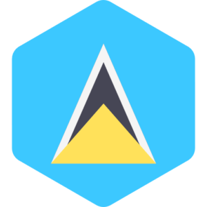 Saint Lucia Flag hexagon shape