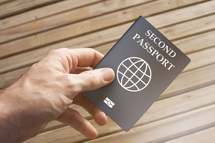A picture of a second passport, providing an alternative citizenship option