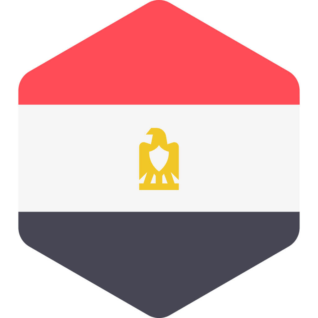 Egypt Flag hexagon shape