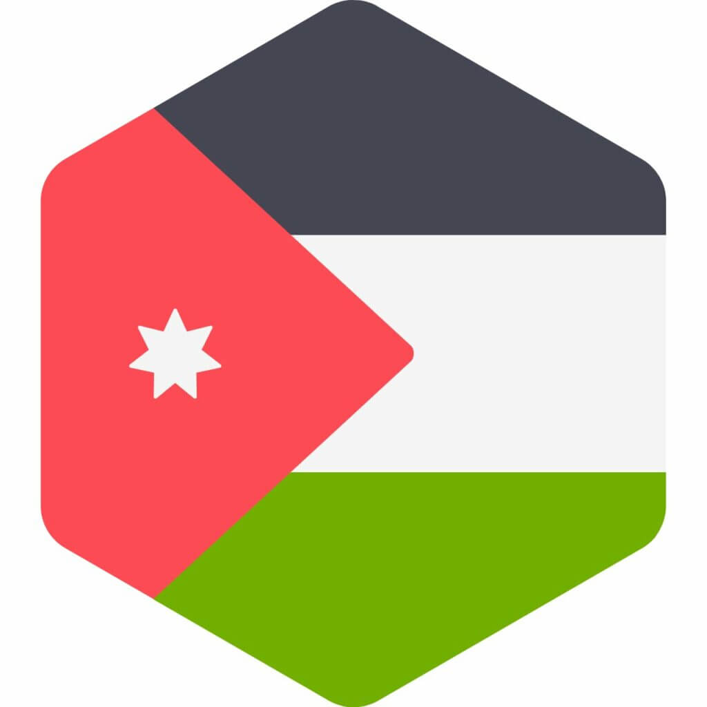 Jordan Flag hexagon shape