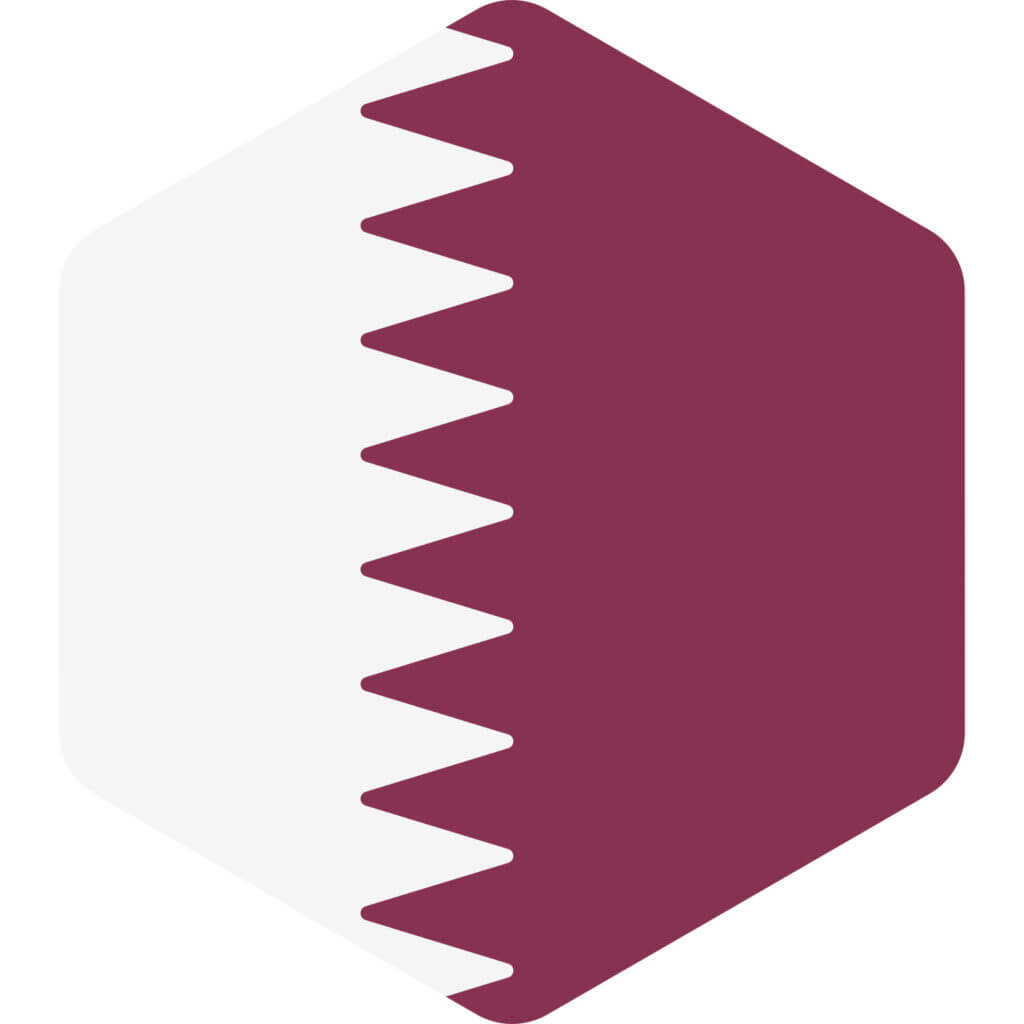 Qatar Flag hexagon shape