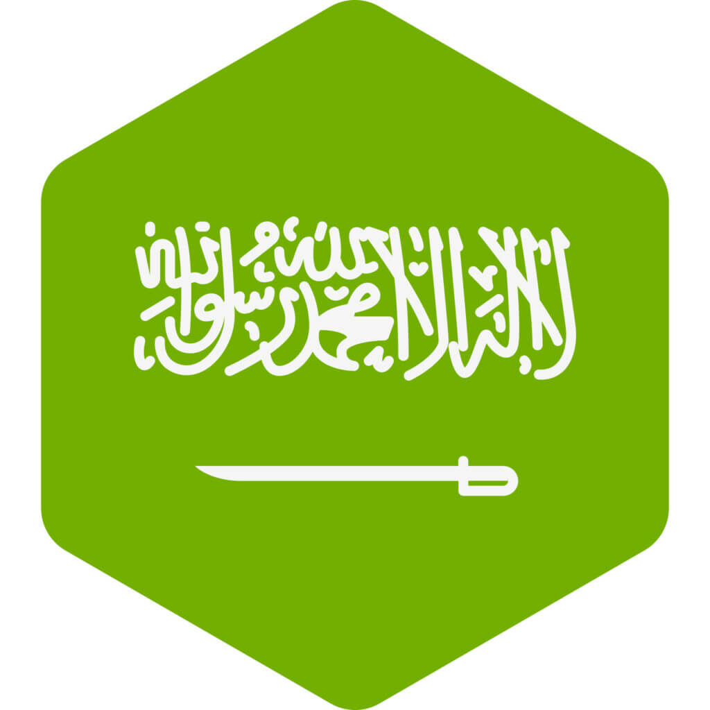 Saudi Arabia Flag hexagon shape
