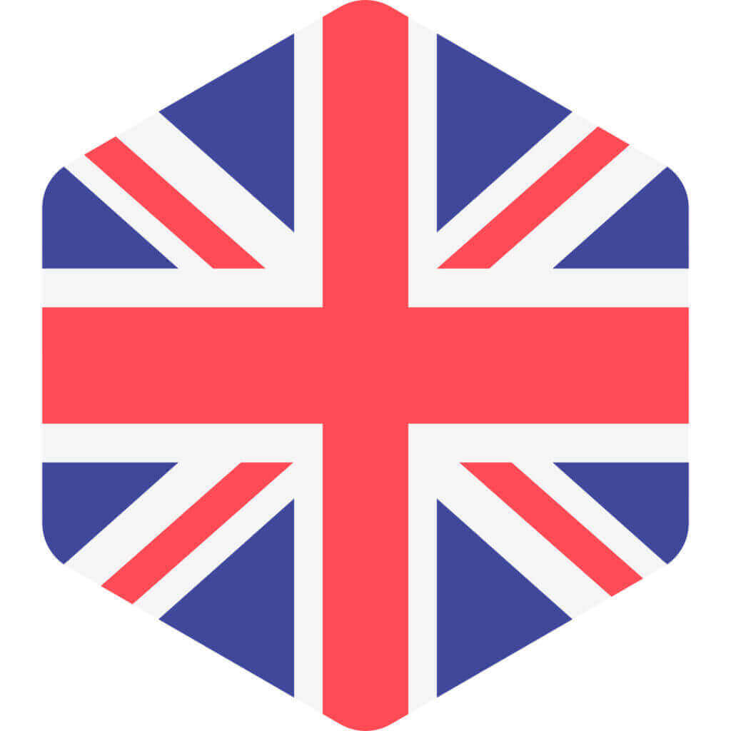 United Kingdom Flag hexagon shape