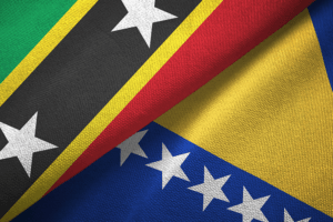 Flags of St. Kitts and Bosnia and Herzegovina