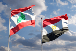 Lebanon and Egypt Flags