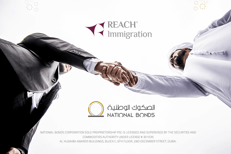 A partnership agreement between Reach Immigration and the National Bonds Corporation in the United Arab Emirates