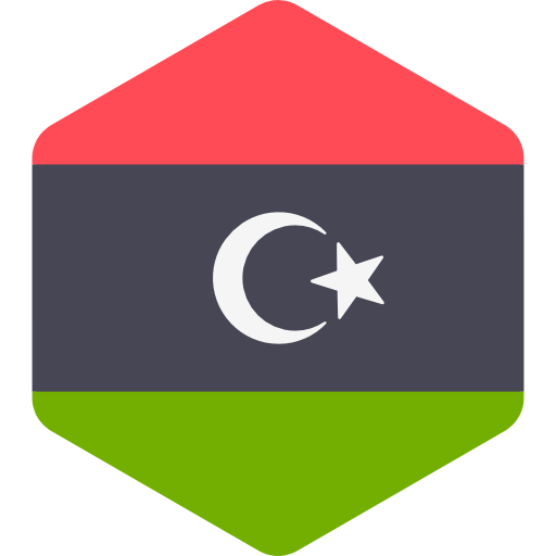 Libya Flag hexagon shape